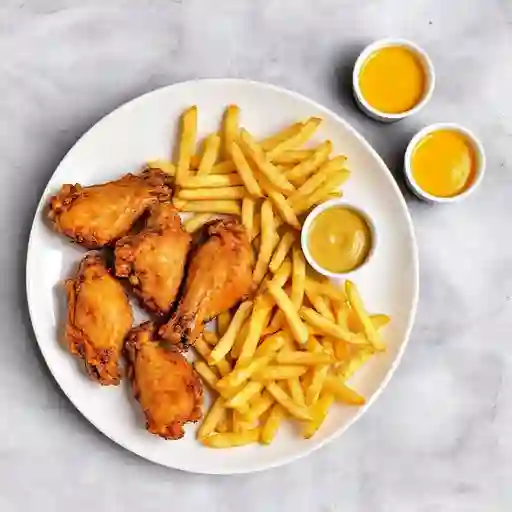 Alitas Crispy con Papas