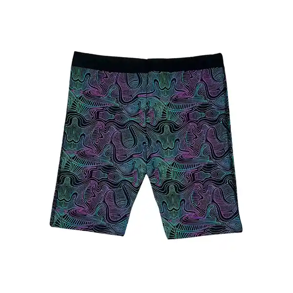 Calzas Biker Estampado Rosado y Verde Talla M Samia