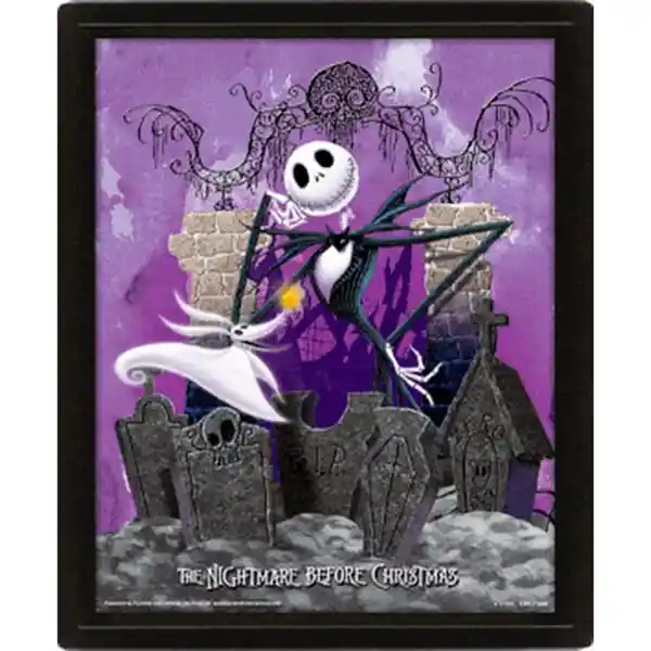 Póster 3D Nightmare Before Christmas Graveyard