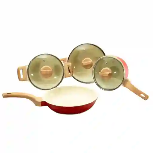 Batería De Cocina Carote 7 Pzs Burdeo