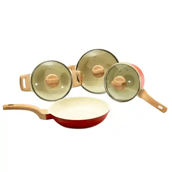 Batería De Cocina Carote 7 Pzs Burdeo