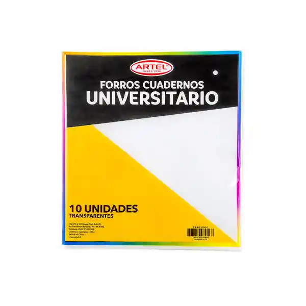 Forro Artel Para Cuaderno Universitario Transparente