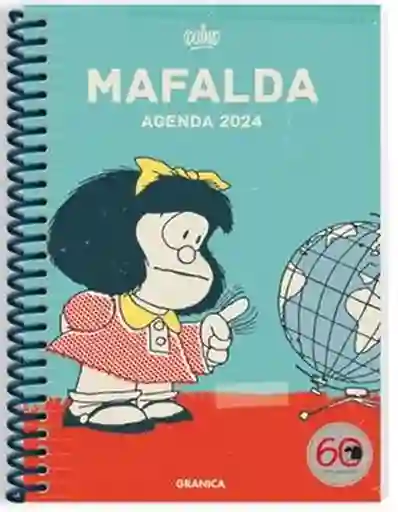 Agenda Mafalda 2024 Anillada Columna Turquesa