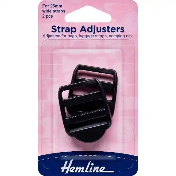 Ajustador De Correa Negro Hemline 25 Mm