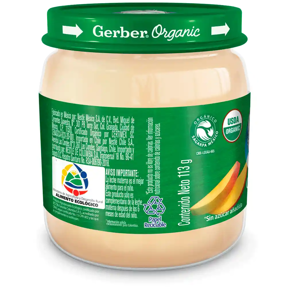 Gerber Compota de Manzana y Mango Orgánica