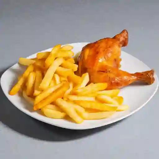 Combo 1/4 pollo + papas individual