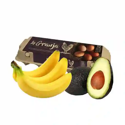 Combo la Granja Huevos Grandes de Color Palta Hass Platano