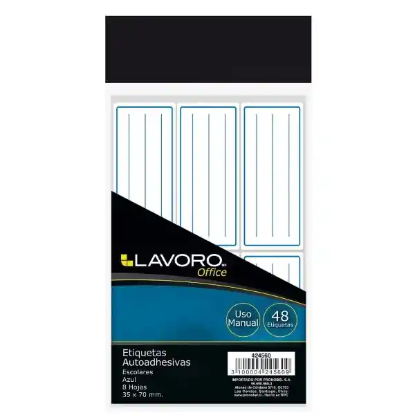 Lavoro Etiqueta Adhesiva Escolar Blanca 35 70 mm 424560