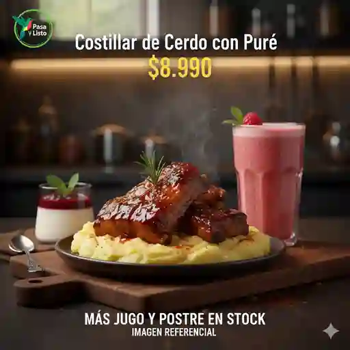 Costillar de cerdo con puré