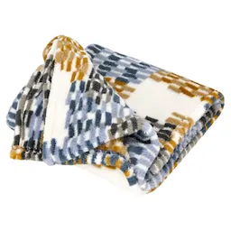 Manta Cordero Con Estampado Azul 125 x 150 cm