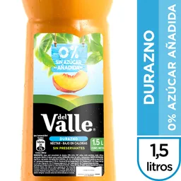 Del Valle Sin Azúcar Durazno Añadida 1,5 Lt