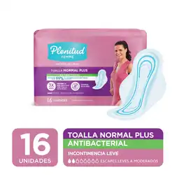 Plenitud Femme Toalla Normal Plus Antibacterial para Incontinencia Leve