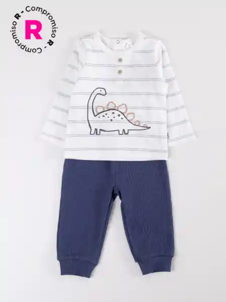 Baby Harvest Conjunto Rib cr Denim 6/9 V26