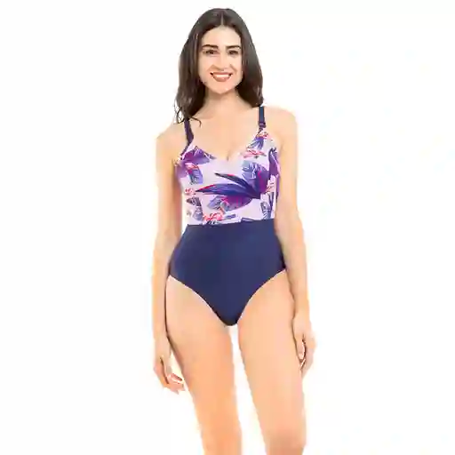 Entero Reductor Con Corte Estampado Azul Talla XL Samia