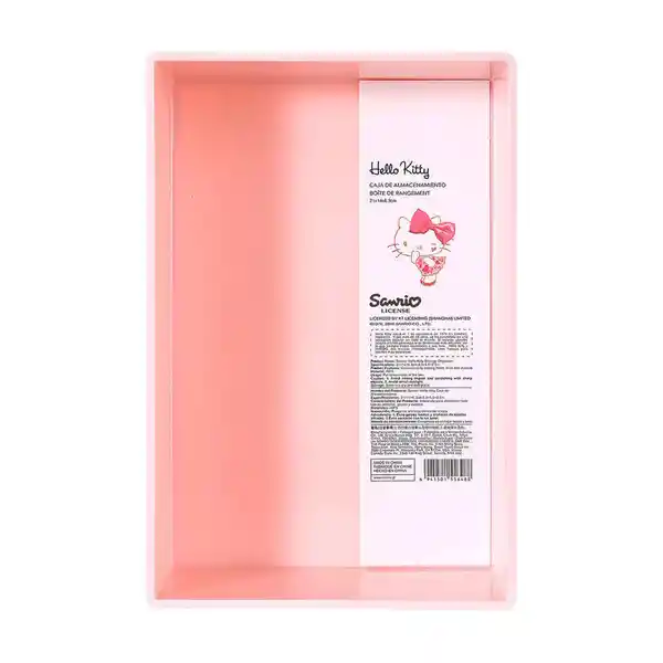 Caja de Plástico Para Almacenamiento Grande Rosa Sanrio Miniso