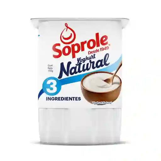 Soprole Yoghurt Natural 3 Ingredientes