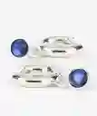Lounge Aros Argollas Mostacilla Azul Plateado