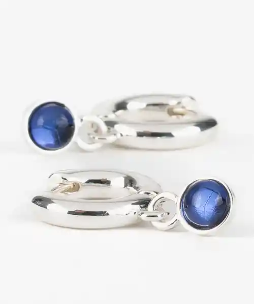 Lounge Aros Argollas Mostacilla Azul Plateado