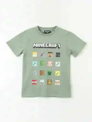 Minecraft Polera Manga Corta Verde 10 V26 314015004