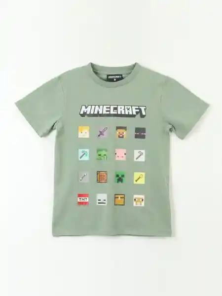Minecraft Polera Manga Corta Verde 10 V26 314015004