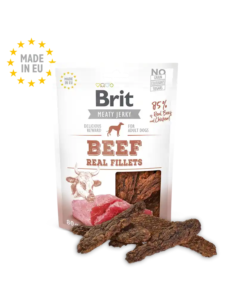 Brit - Jerky Snack Beef Fillets Para Perros 80g