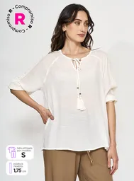 Aziz Blusa Manga 3/4 Boni - D Cor Crudo Talla L S24