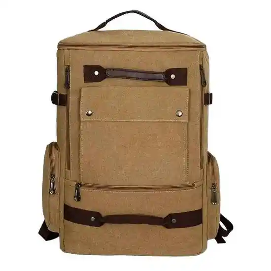 Mochila Viajera Funcional Diseño Vertical Café