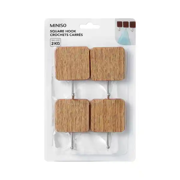 Miniso Gancho Adhesivo Patrón de Madera