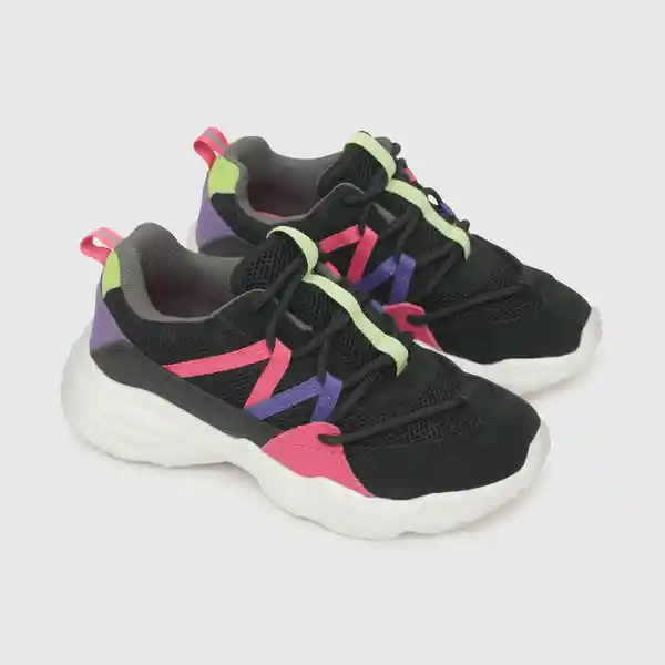 Zapatillas Urbana de Niña Negro Multicolor Talla 29 Colloky