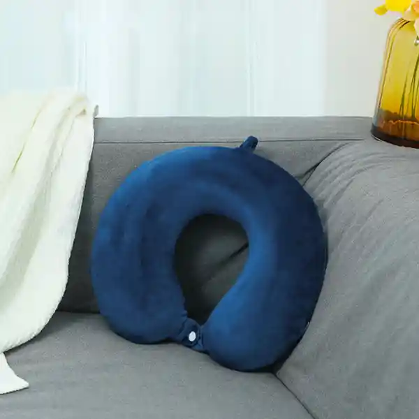 Almohada Para Viaje Con Memory Foam Azul 30 30 9 cm Miniso