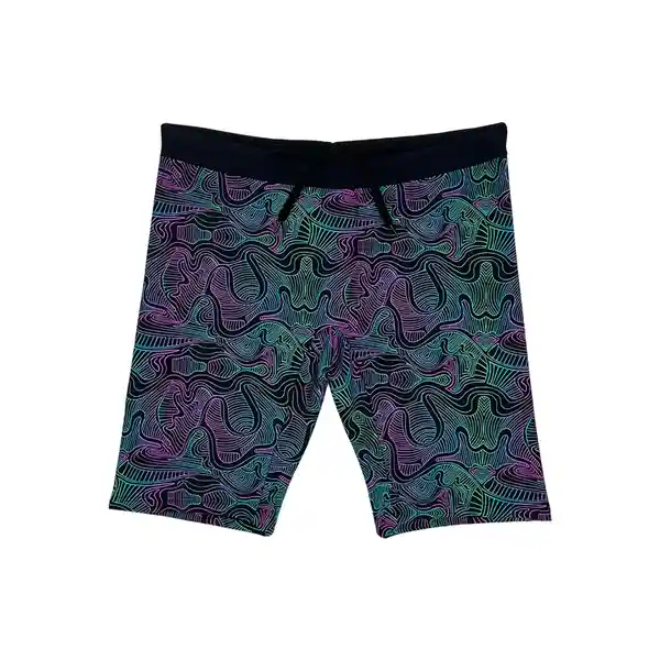 Calzas Biker Estampado Rosado y Verde Talla M Samia