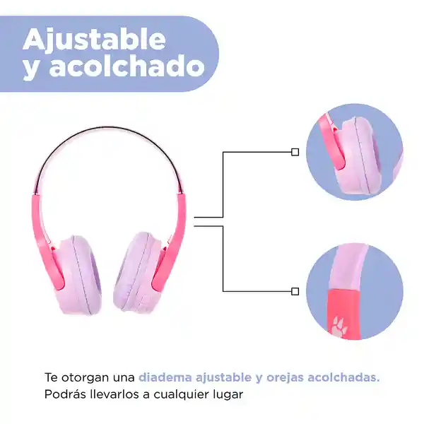 Audífonos de Diadema Rosa y Lila Miniso