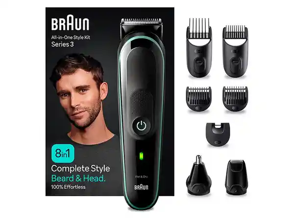 Braun Afeitadora y Cortadora de Barba Eléctrica 8 en 1 MGK3441