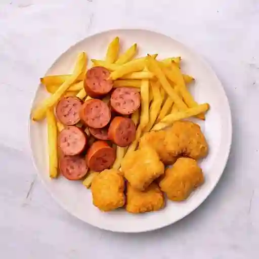 Promo 4-Salchipapa Gr + 6 Nugget, Papa Grande