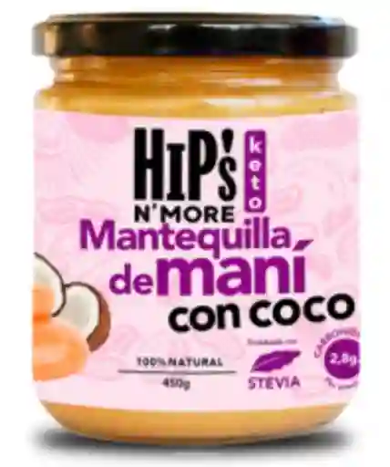 Hips'n More Mantequilla Keto de Maní Con Coco