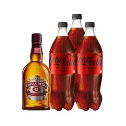 Combo Chivas Regal Whisky 12 Anos Coca-Cola Bebida Gaseosa Sin a