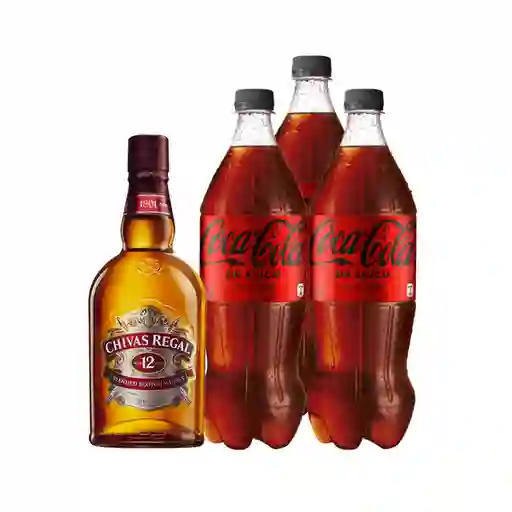 Combo Chivas Regal Whisky 12 Anos Coca-Cola Bebida Gaseosa Sin a