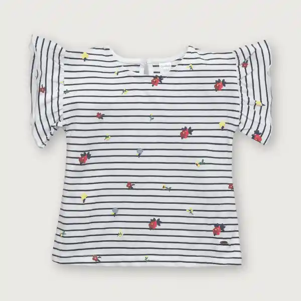 Polera Rayas y Vuelo de Niña Navy Talla 18M Opaline