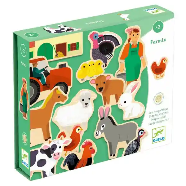Djeco Juego Didáctico Madera Magnético Farmix