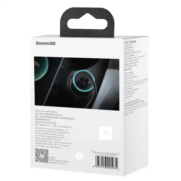 Baseus Cargador Doble Rápido Auto Pro USB + Tipo C 40W Gris