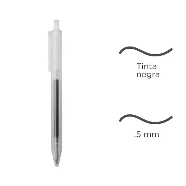 Miniso Lápiz Retráctil Hexagonal Blanco/Negro 14.5 13 cm