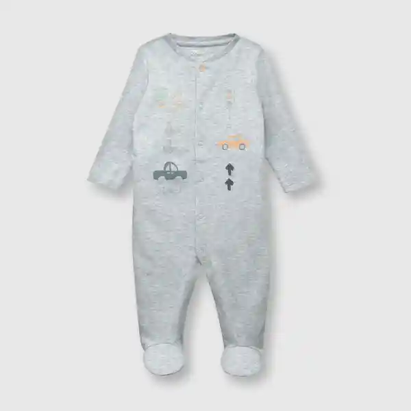 Osito de Bebé Niño Autitos Gris Melange Talla 6/9M Colloky