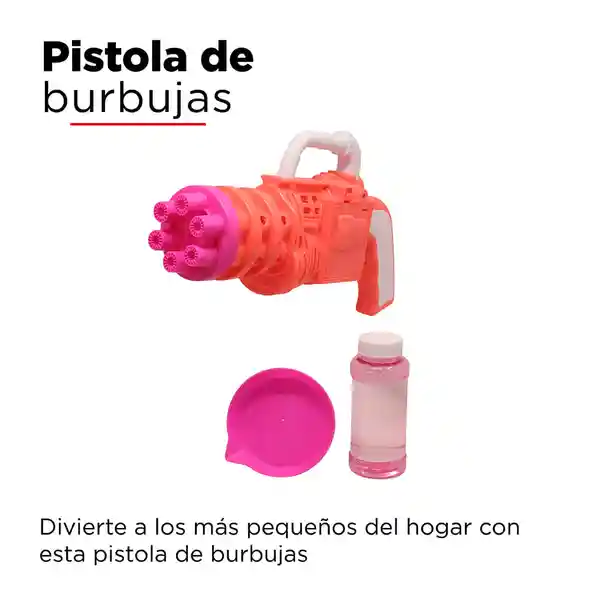 Miniso Pistola de Burbujas Con Seis Hoyos Rosa
