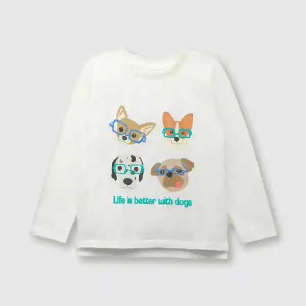 Polera Perros Bebé Niño Talla 12/18M Colloky