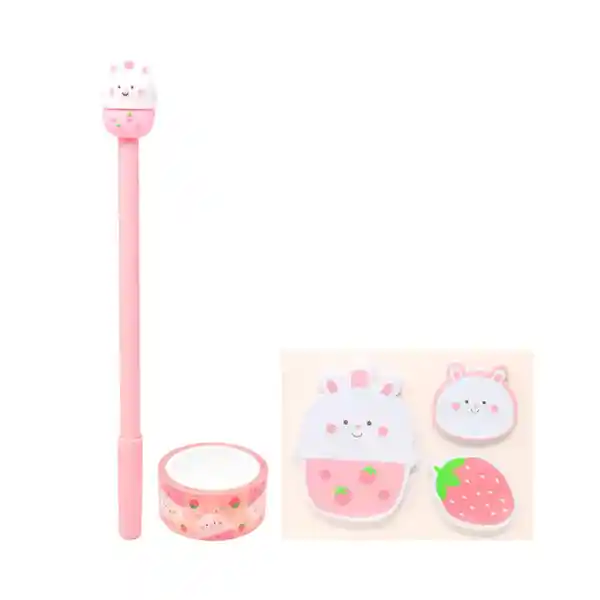 Miniso Kit de Escritura Sorpresa Milk Tea Series Pluma Adhesivos