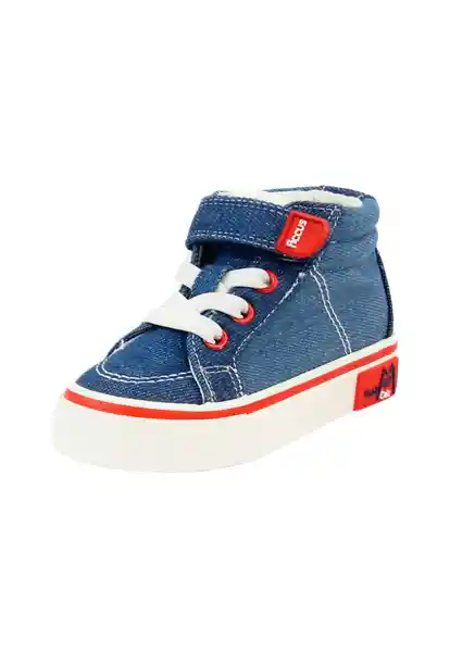 Zapatillas Urbana Caña Velcro Elástico Niño Azul Talla 23 845