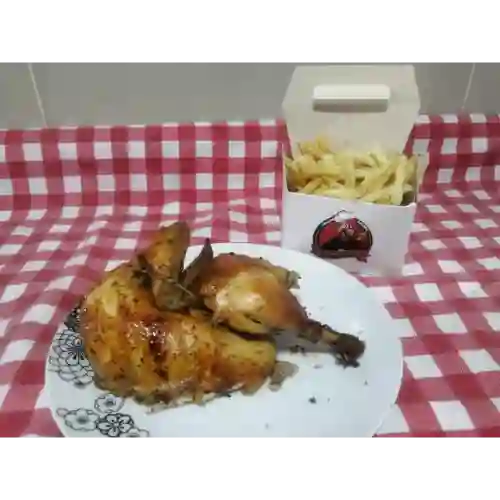 1/2 Pollo + Papas Mediana