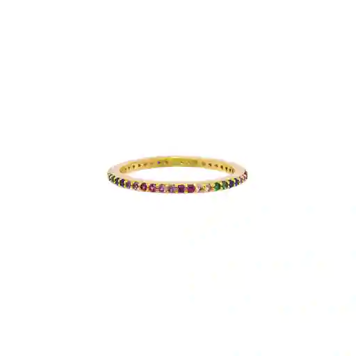 Anillo Rainbow Baño de Oro Talla 5 Noa Joyas