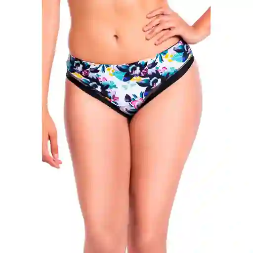 Bikini Tanga Reversible Tiro Alto Estampado Flores Negro T. XL Samia