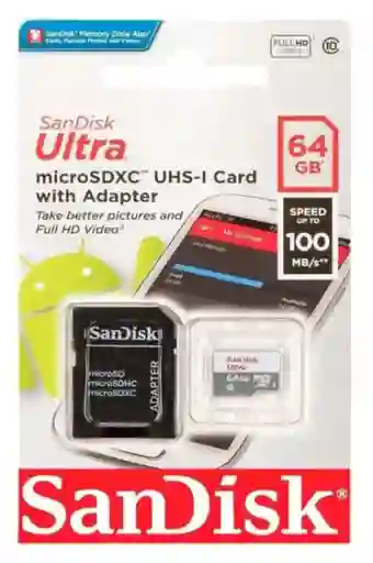 Sandisk · Micro Sd 100 Mps / Clase 10 De 64gb